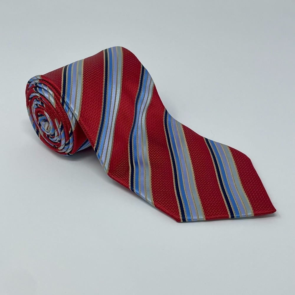 Stafford Essentials Tie Red Striped Handmade Men's Necktie